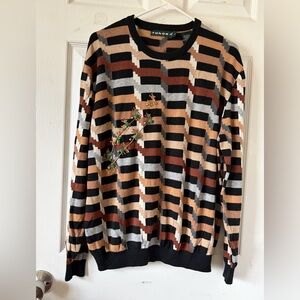 Tundra Women’s Crewneck Knit Sweater - Black, Brown, Tan Sz L/G‎